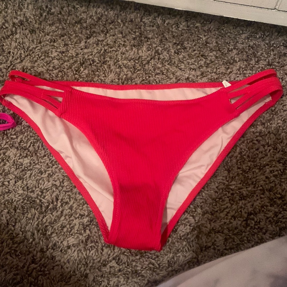 red bathing suit bottoms